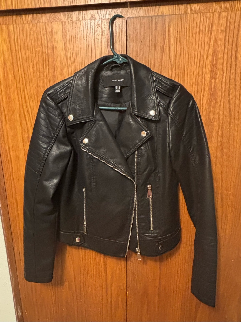 Vero Moda Black Faux Leather Biker Jacket